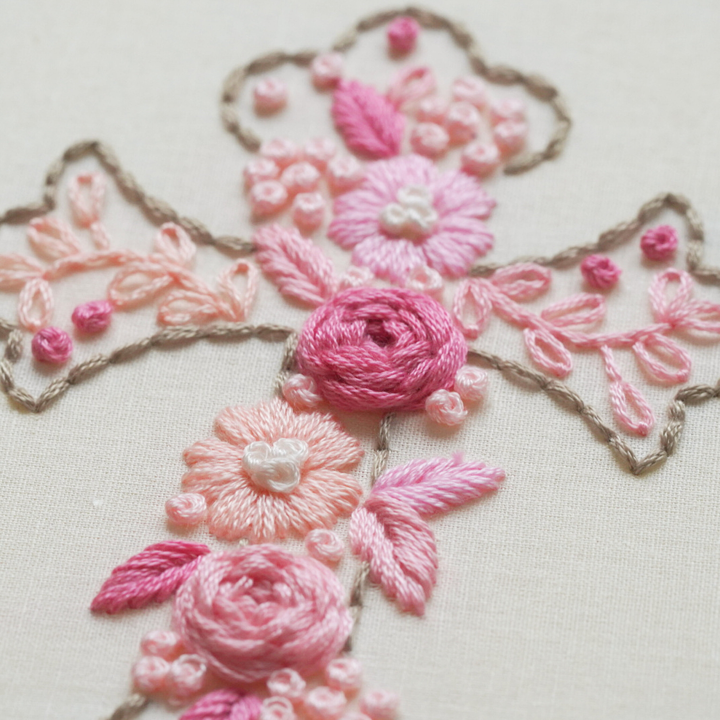 Floral Cross Embroidery Pattern: Beginner Hand Stitch (PDF Pattern) - Etsy