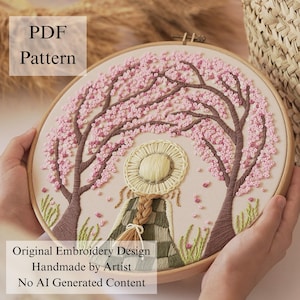 Anne in the Spring Hand Embroidery Pattern: Beginner DIY Project (PDF Pattern + Video Tutorial)