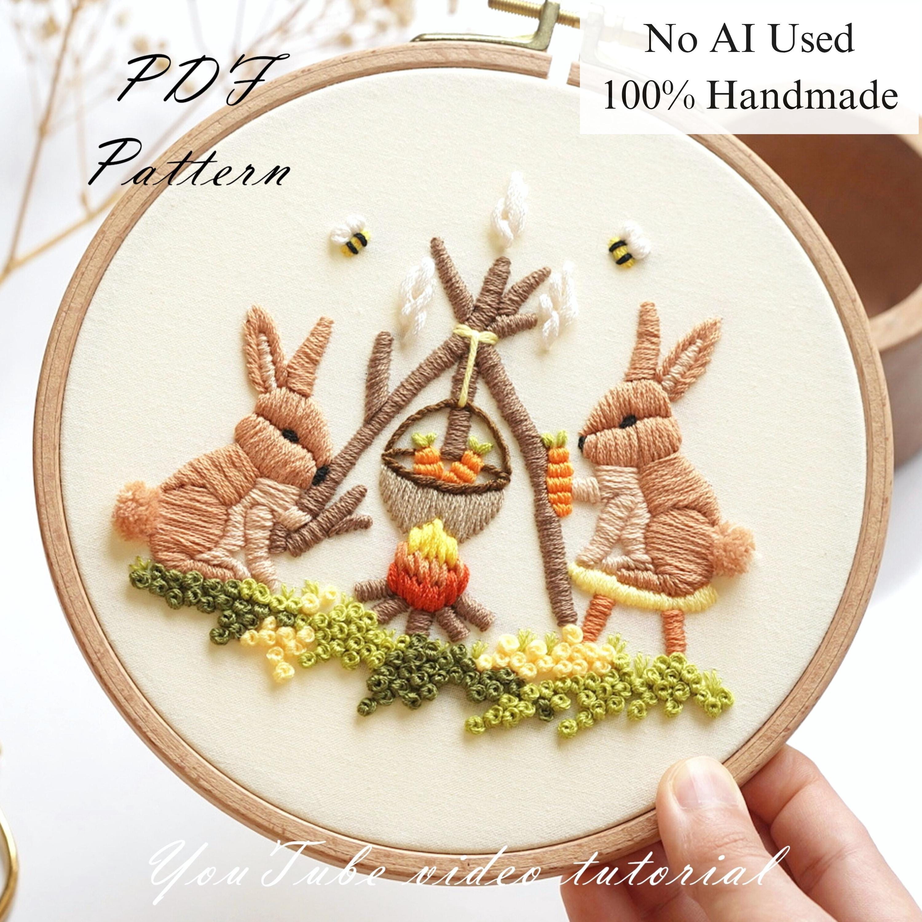 【ゆん】todayful Embroidery Carrot Soup Hand Embroidery Pattern: Beginner Spring Design (PDF