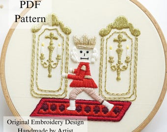 Nutcracker’s race Embroidery Pattern: Beginner DIY Christmas Design (PDF Pattern + Video Tutorial)