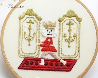 Nutcracker’s race Embroidery Pattern: Beginner DIY Christmas Design (PDF Pattern + Video Tutorial)