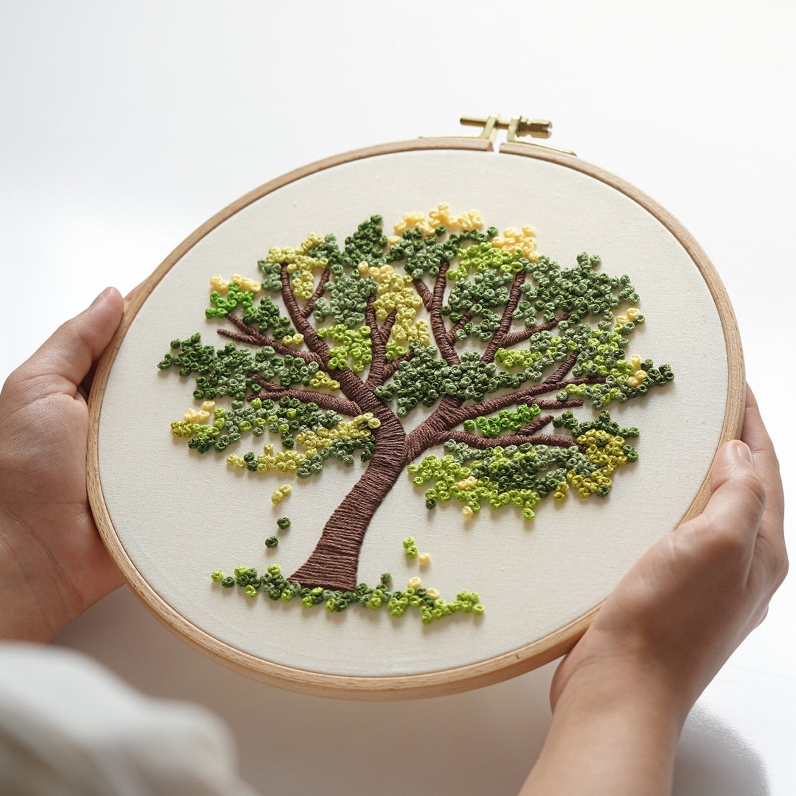 Green Tree Hand Embroidery Pattern: Beginner DIY Project (PDF Pattern ...