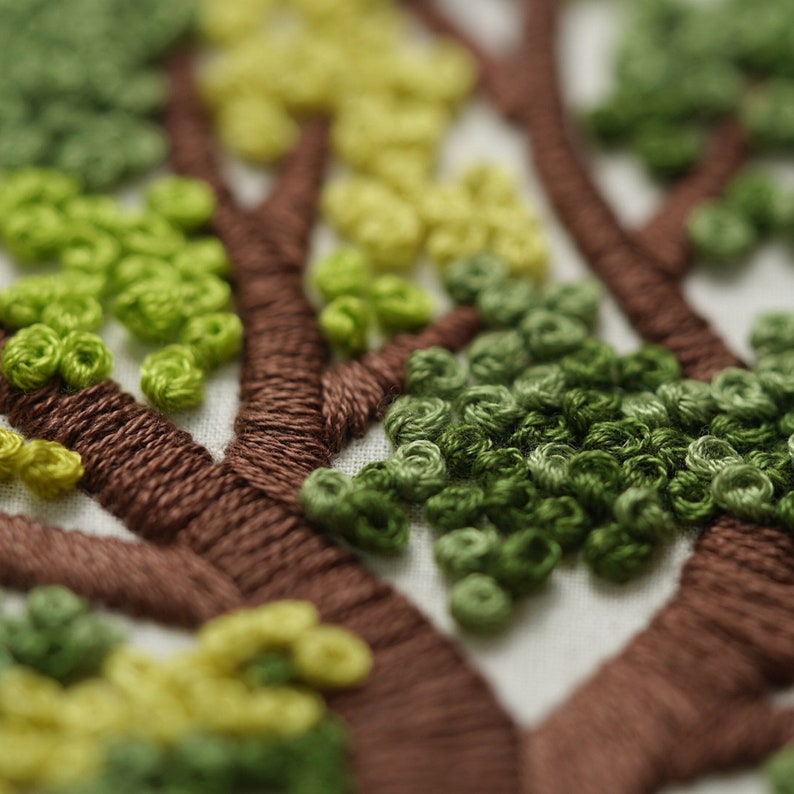 Green Tree Hand Embroidery Pattern: Beginner DIY Project (PDF Pattern ...