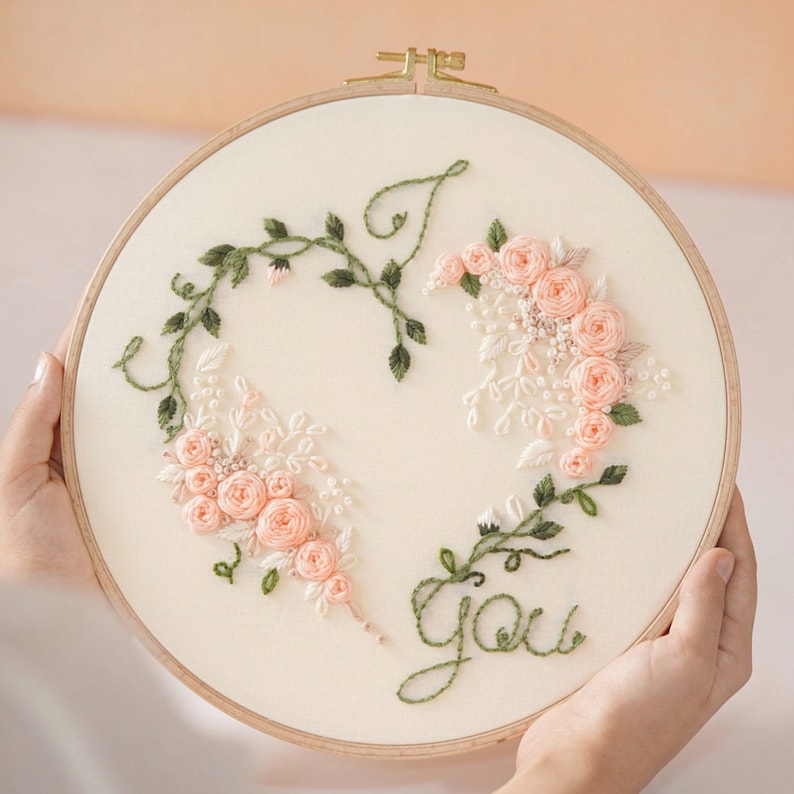 PDF Pattern Video Tutorial/i Love You-hand Embroidery - Etsy