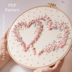 PDF pattern+ video tutorial/Me and you-Hand embroidery pattern-Embroidery pattern-Wedding Embroidery designs-Beginner embroidery pattern