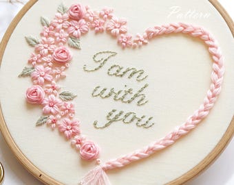 I am With You Embroidery Pattern: Beginner DIY Wedding Design (PDF Pattern + Video Tutorial)