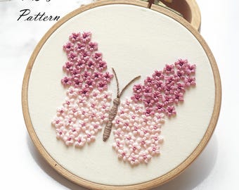 Butterfly Embroidery Pattern: Floral Design, Beginner DIY (PDF Pattern + Video Tutorial)