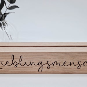Karten- und Fotohalter "Lieblingsmensch" aus Eiche