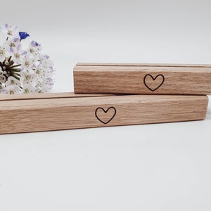 Photo bar "Heart" || Card holder || Photo holder made of oak || engraving