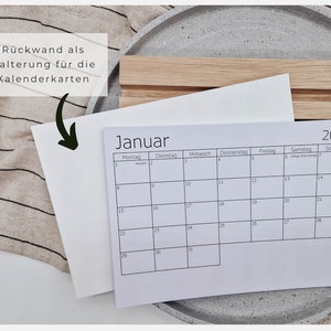 Tischkalender 2024: Kalenderkarten mit Halter aus Holz Eiche Jahreskalender Bild 8