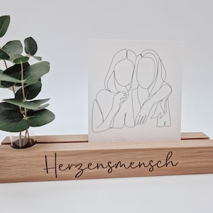 Fotoleiste "Herzensmensch" mit Vase || Kartenhalter als Geschenk zu Weihnachten für Freundin