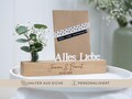 Personalisierte Hochzeitsleiste aus Holz – Fotohalter aus Eiche mit Gravur | Geldgeschenk zur Hochzeit product logo