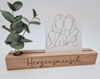 Fotoleiste "Herzensmensch" mit Vase || Kartenhalter