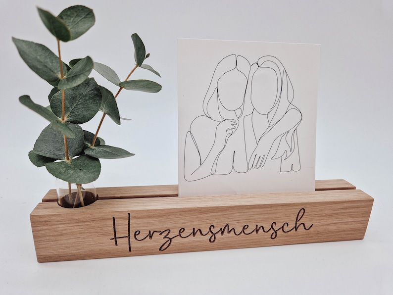 Fotoleiste Herzensmensch mit Vase Kartenhalter Bild 1