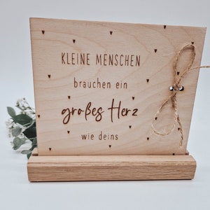 Holzkarte "Kleine Menschen brauchen ein großes Herz wie deins"