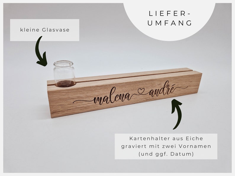 Personalisierte Fotoleiste mit Vase Hochzeitsgeschenk Bild 7