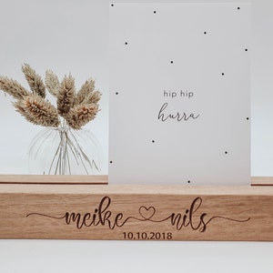 Fotoleiste personalisiert, Kartenhalter Eiche || Holzleiste || Fotohalter || Hochzeitsgeschenk