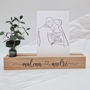 Personalized photo ledge with vase || Wedding gift