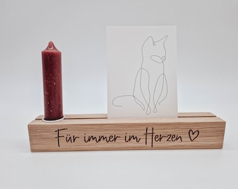 Keepsake photo holder "Forever in the heart" with vase or candle holder