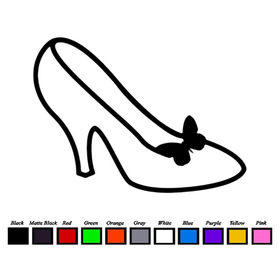 DIY Butterfly High Heels Decal Vinyl Black/White Decorative Auto Body Stickers 