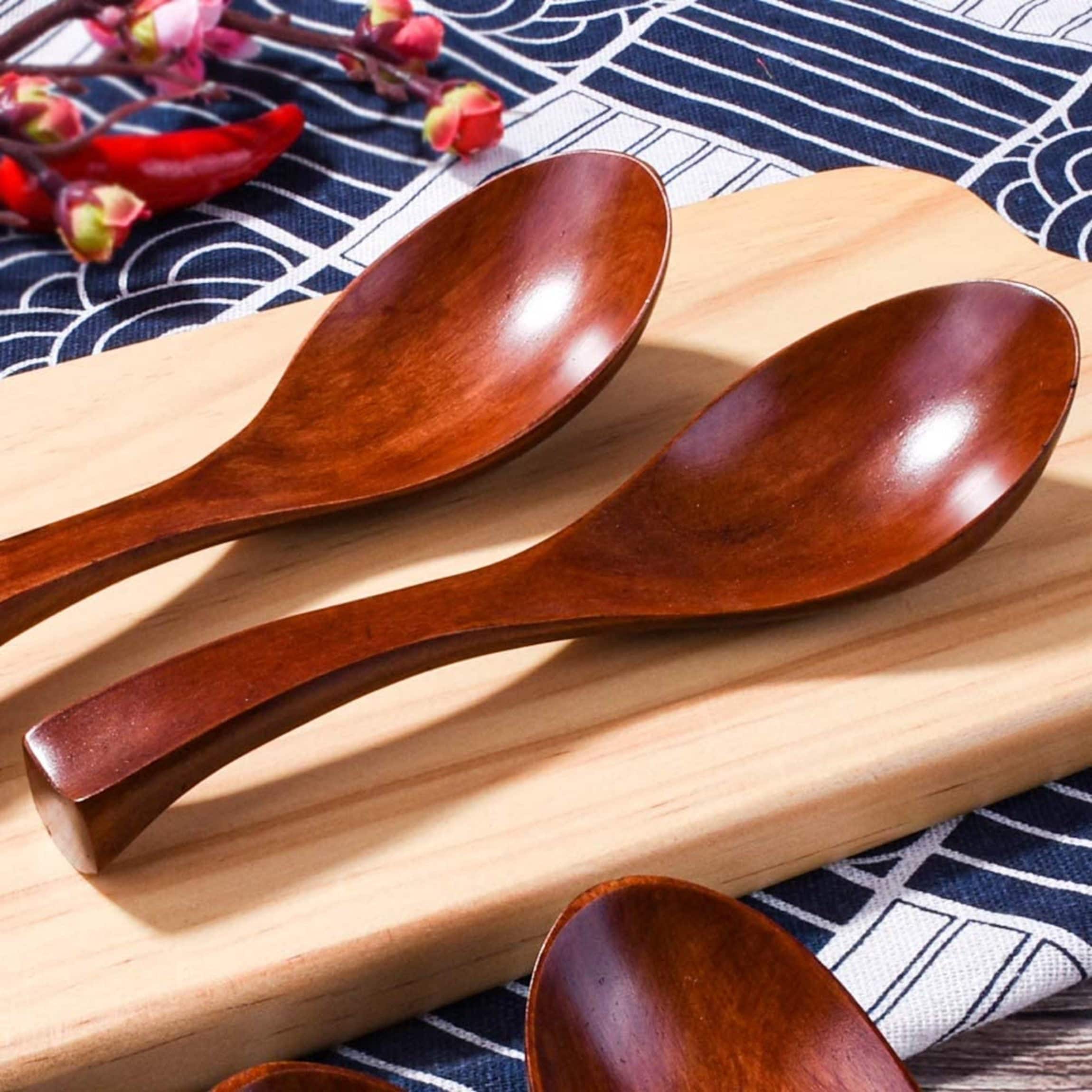 Wooden Soup Spoons set of 5 Japanese Soup Spoons for Soup Etsy
