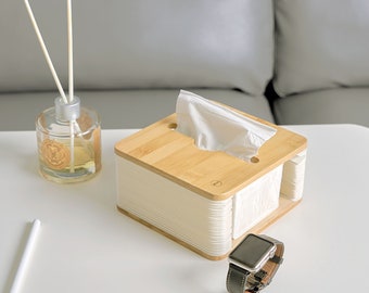 Natural Bamboo Facial Tissue Dispenser Box Cover Holder Home Decor