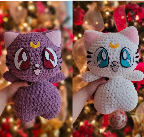 Luna and Artemis Crochet Pattern [cute cat amigurumi][cat crochet]