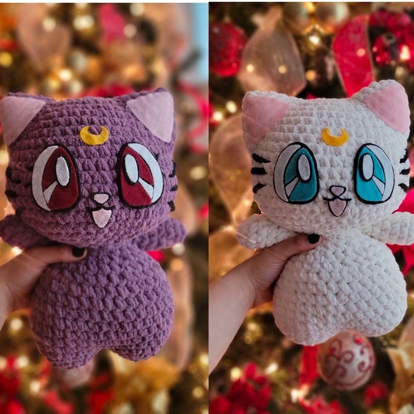 Luna and Artemis Crochet Pattern [cute cat amigurumi][cat crochet]