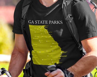 Georgia State Parks Checklist T-Shirt Hiking Camping Nature Lover Gift