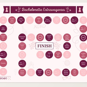 Bachelorette Party Drinking Board Game, Bachelorette Extravaganza