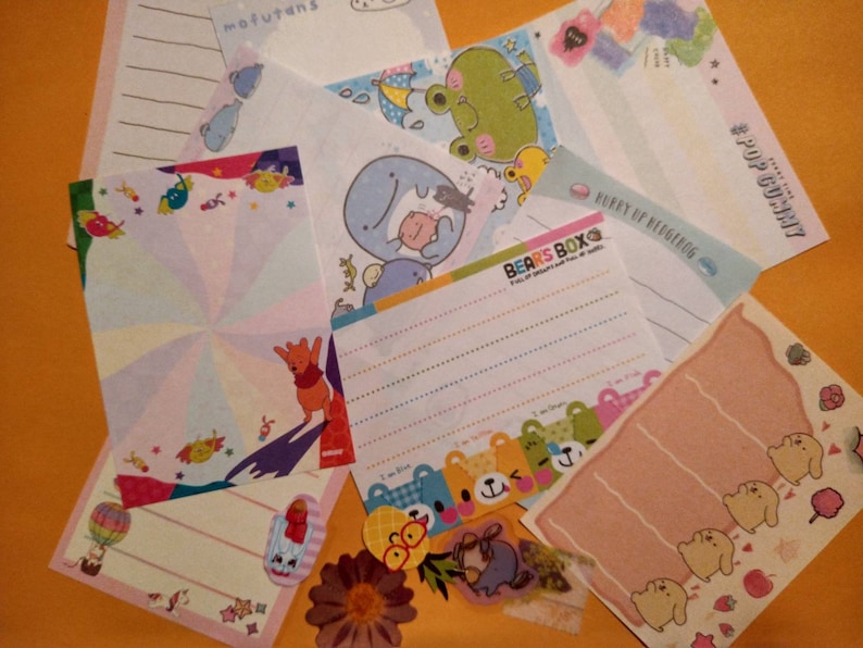 Kawaii Grab Bag Kawaii Sticker Flakes Stationery Grab Bag Korean Stationery Mini Memo Pad Kawaii Memo Sheet Grab Bag