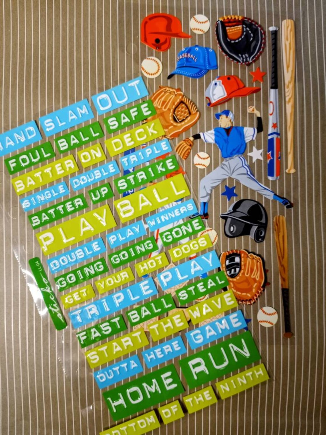 Baseball Sticker Sheets by Sticko Vintage Stickers Etsy