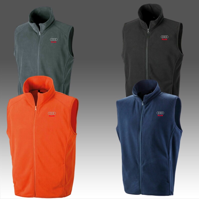 audi premium Microfleece Gilet Bodywarmer Sleeveless Fleece Jacket Vest Gift R116X