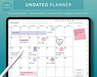 Digital Planner GoodNotes Undated Digital Planner Daily Xodo Notability Planner Digital Planner iPad Android 0003