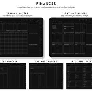 Digital Planner Blackout Dark Mode Goodnotes Undated Daily Planner ...