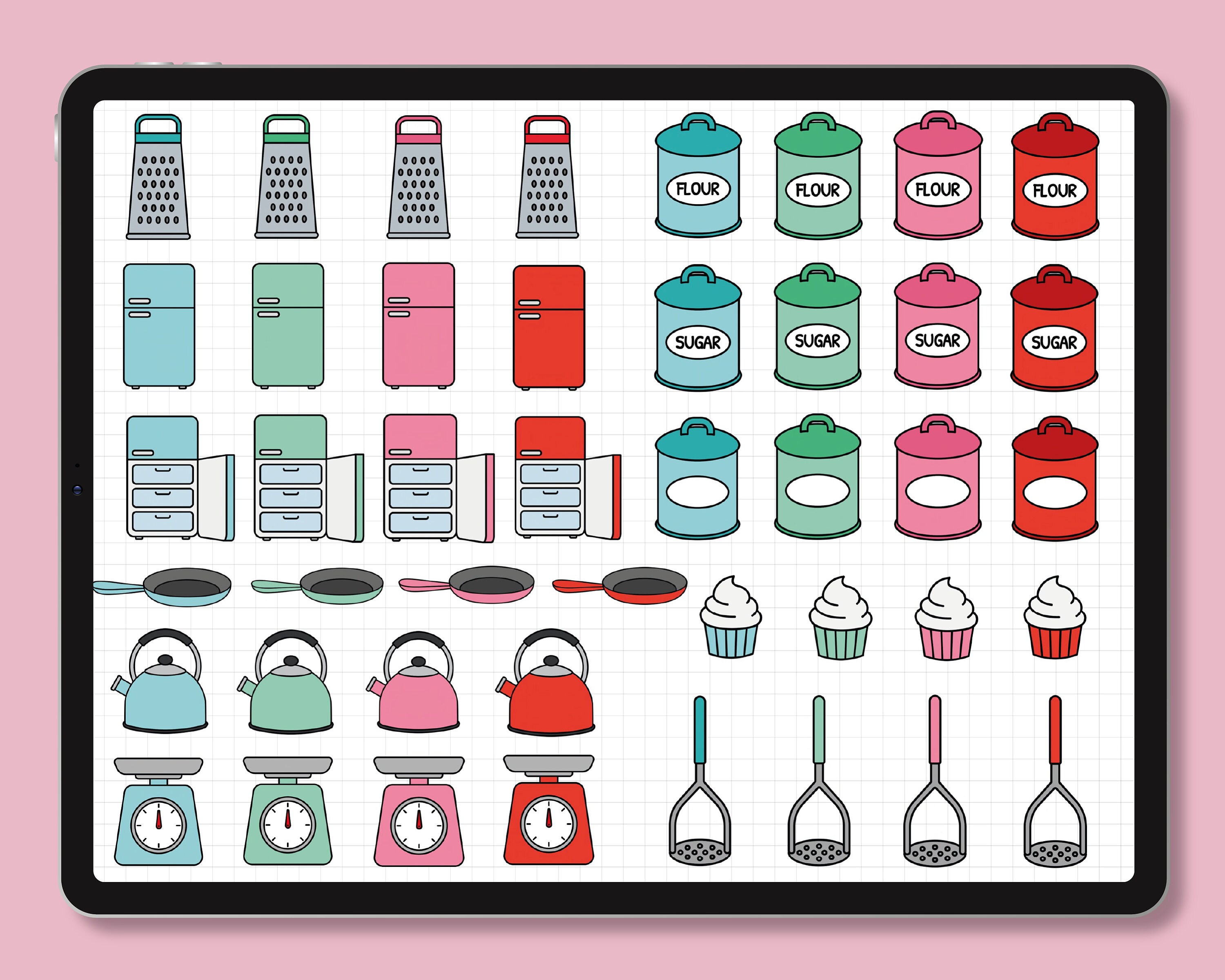 Baking Digital Stickers for Digital Planner, Baking Stickers, Pastry ...
