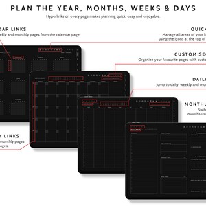 Digital Planner Blackout Dark Mode Goodnotes Undated Daily Planner ...