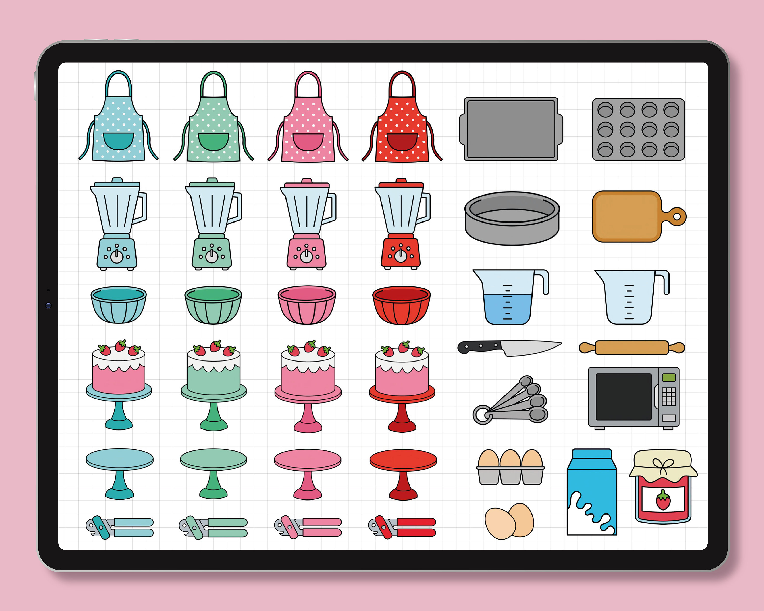 Baking Digital Stickers for Digital Planner, Baking Stickers, Pastry ...
