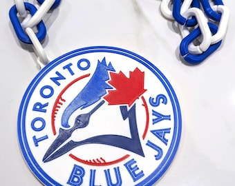 Toronto Blue Jays Big Chain Fan Necklace – Baseball Fan Spirit Chain, Player of the Game Award, Large Sports Pendant