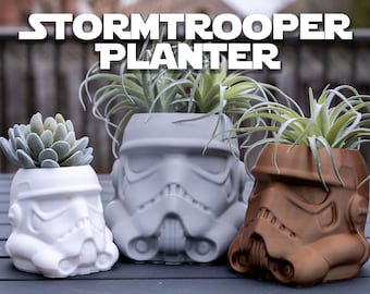 House Warming Gift Stormtrooper Planter for Air Plant | Succulent Pot | Star Wars Fan Gift | Home Office Decor | Pen Holder | Christmas Gift