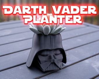 Cute Darth Vader Planter for Air Plant | Succulent Pot | Christmas Gift | Pen Holder | Star Wars Fan Gift | Home Office Decor | Pen Holder