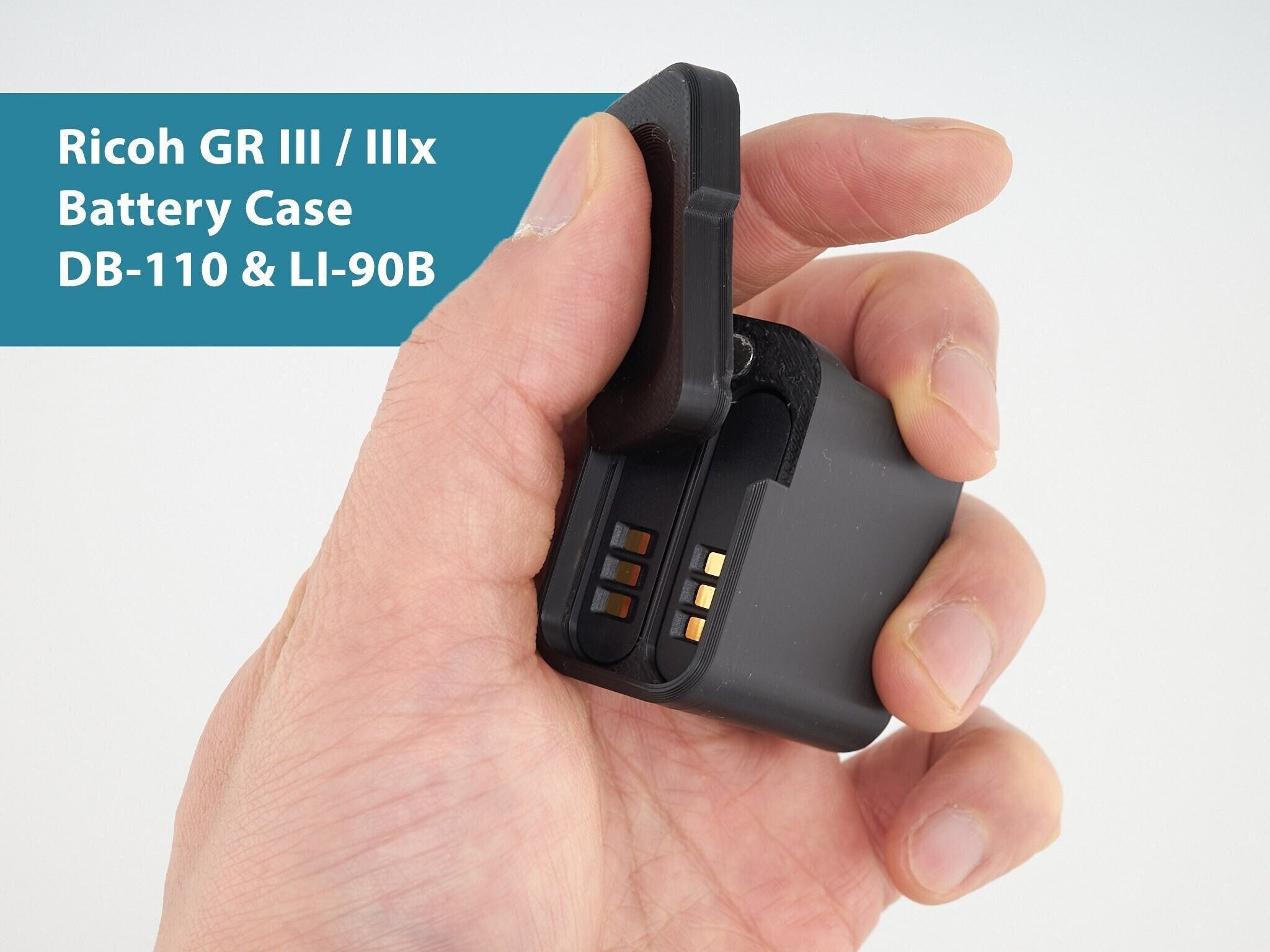 Ricoh GR III / Iiix - Dual Battery Holder With Magnetic Lock Ricoh GR III / Iiix - Dual Battery Holder With Magnetic Lock
