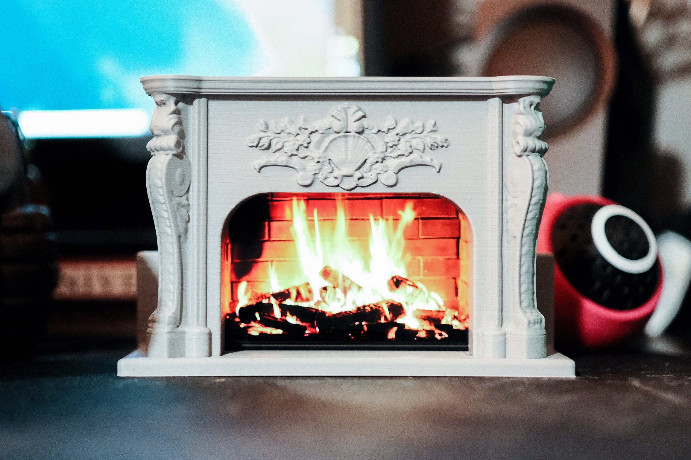 House Warming Gift Mini Desktop Fireplace - Portable Tabletop Fire Pit, Cozy , Indoor Decorative Fireplace for Home & Office | Father's Day