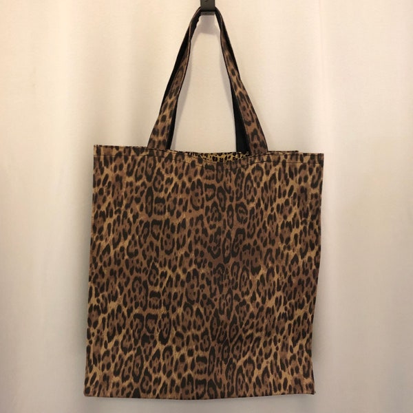 Large Leopard Print Tote Bag, Shopping Shopper Grocery Market Carry All Bag