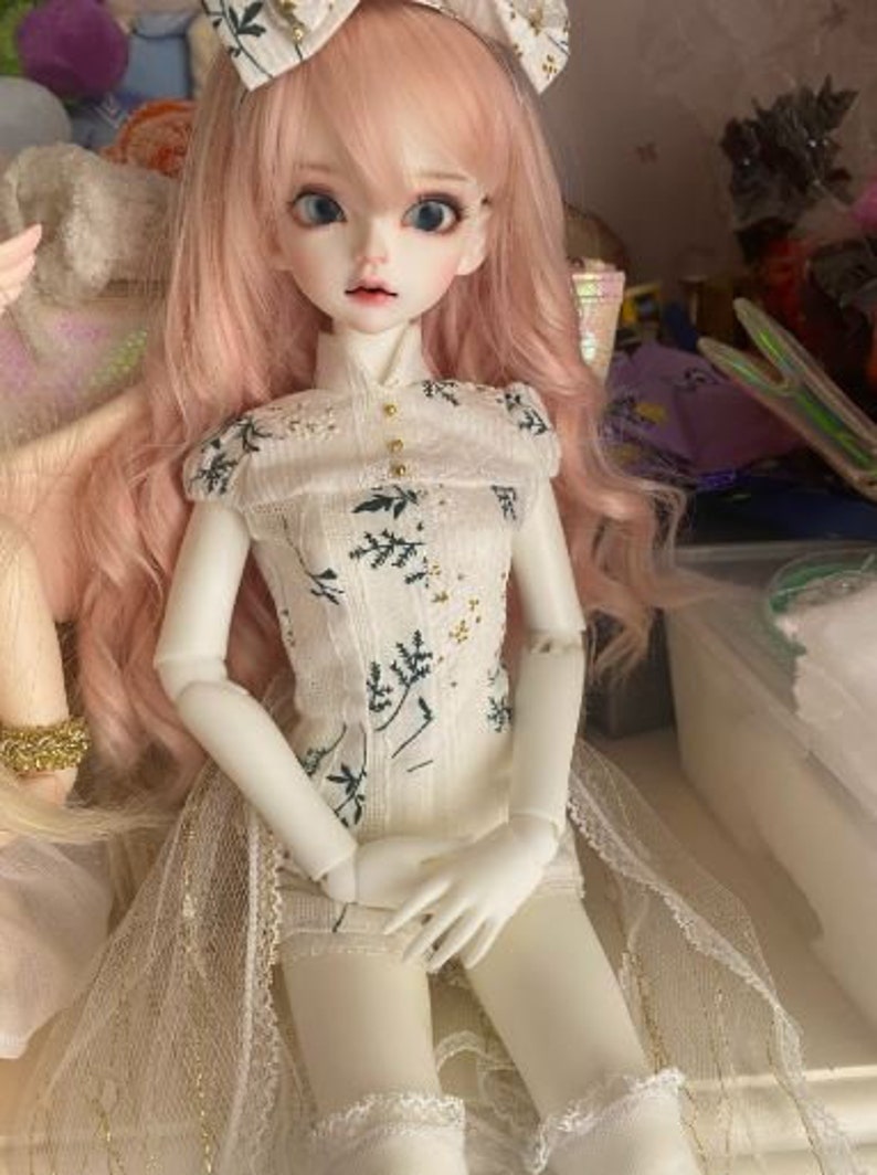 1/4 Resin Girl BJD Doll Body Full Set With Dress and Wig Etsy
