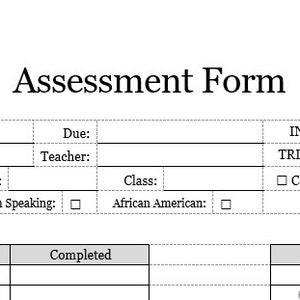 Assessment Form