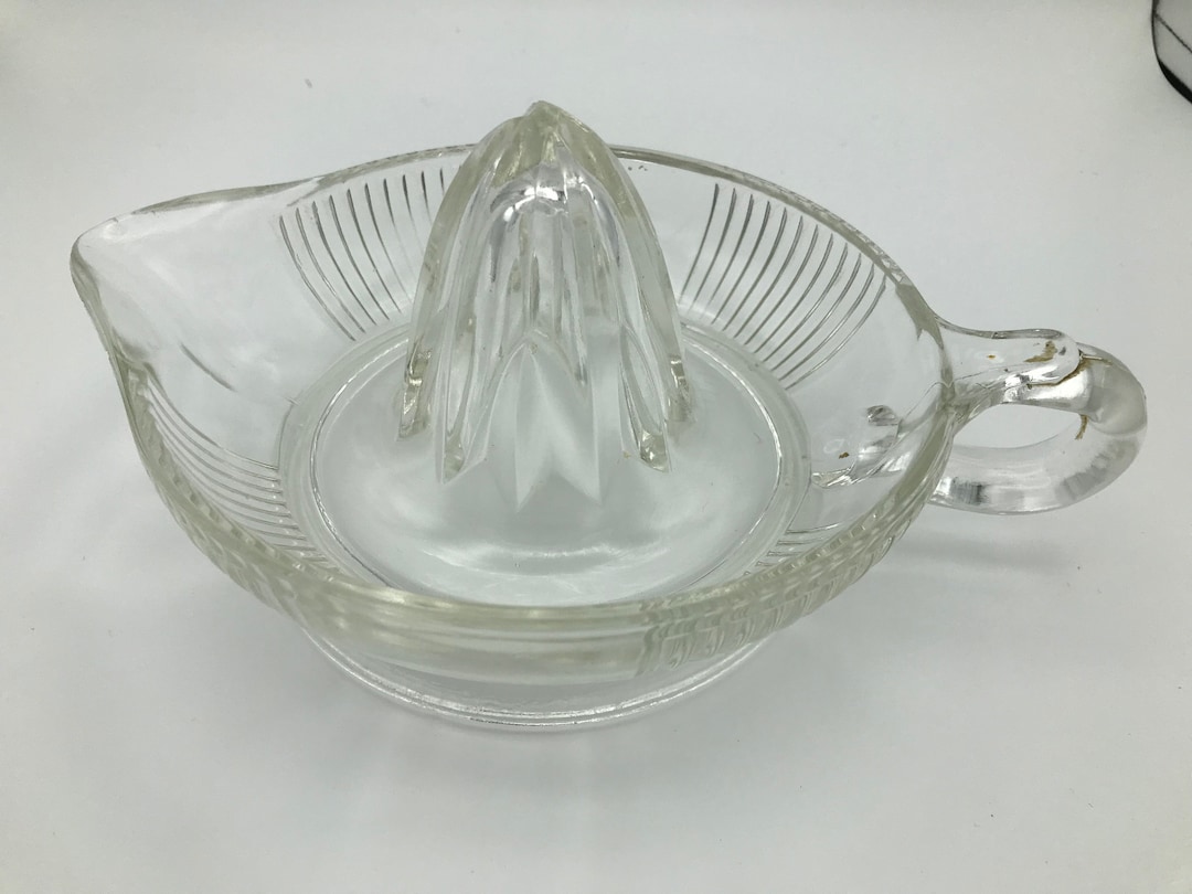 Vintage Depression Glass Citrus Juicer With Handle Etsy