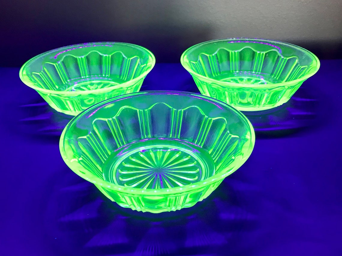 Vintage Uranium Glass Colonial 'knife and Fork' Etsy