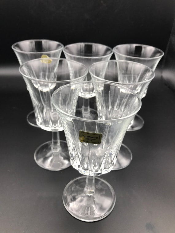 Vintage Luminarc Crystal Wine Glasses - Set of 6 - Made in France - Etsy