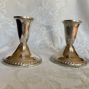 Vintage Sterling Weighted Candle Holders by Duchin Creation Set of 2 Etsy Canada